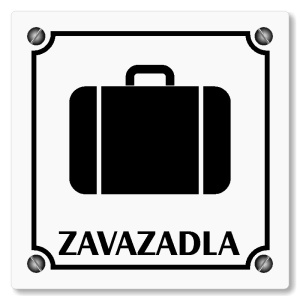 Zavazadla, 80x80mm, bílá, Kansas